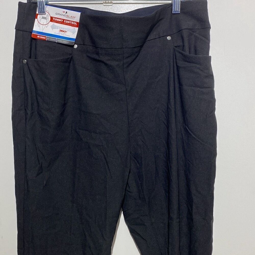 Grand‎ Slam Womens Black 360 Stretch Tummy Control Caviar Golf Pants XL NWT